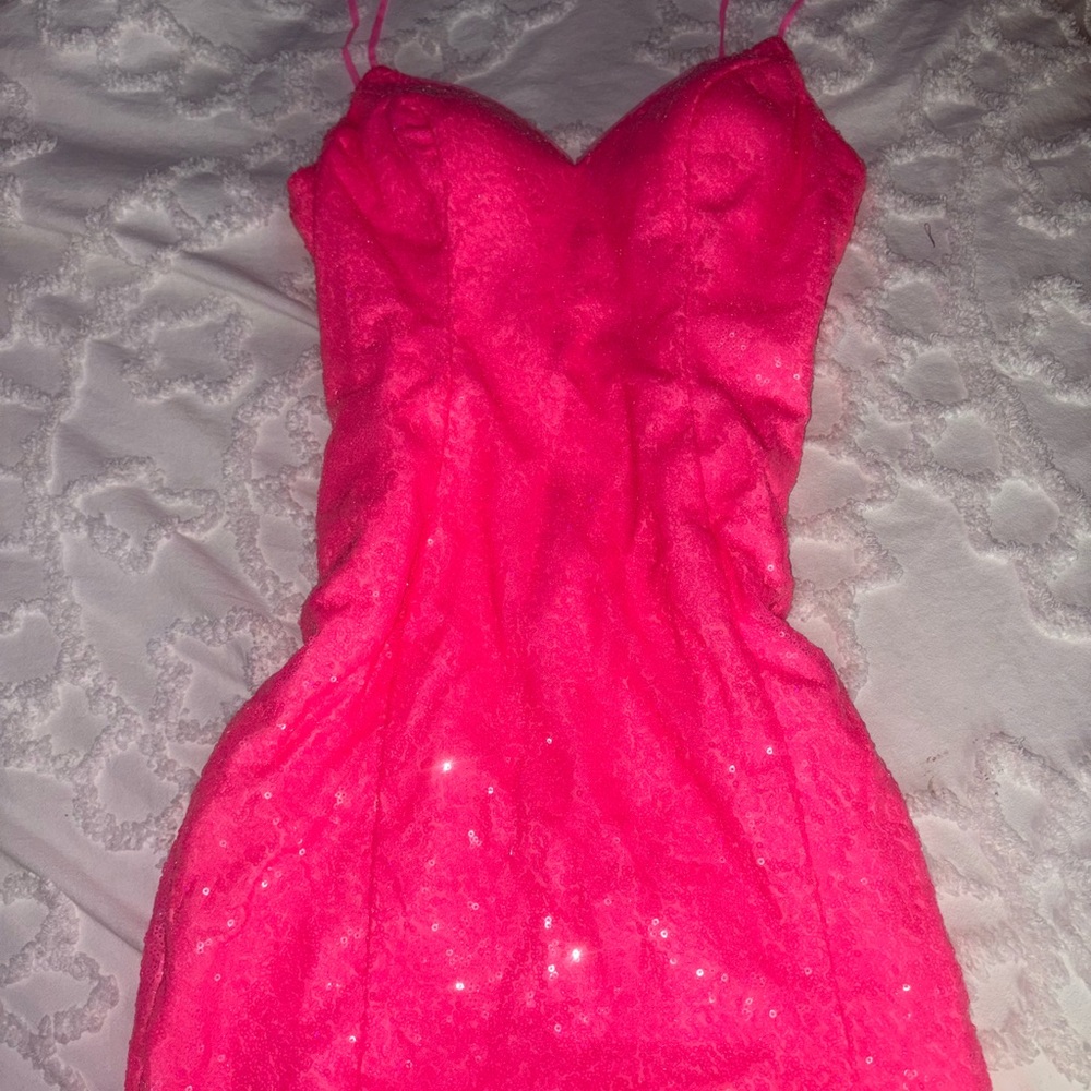 Dave & Johnny Neon Pink Dress